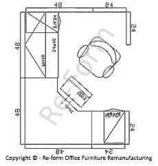 6×8 Corner - 48 sq/ft Typical Layout